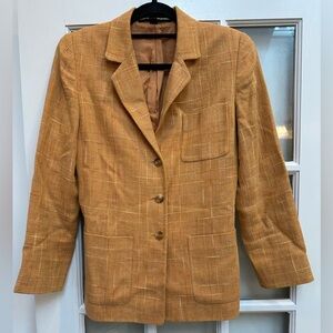 Vintage Linda Allard Ellen Tracy Chic Linen Oversized Blazer Jacket Size 2